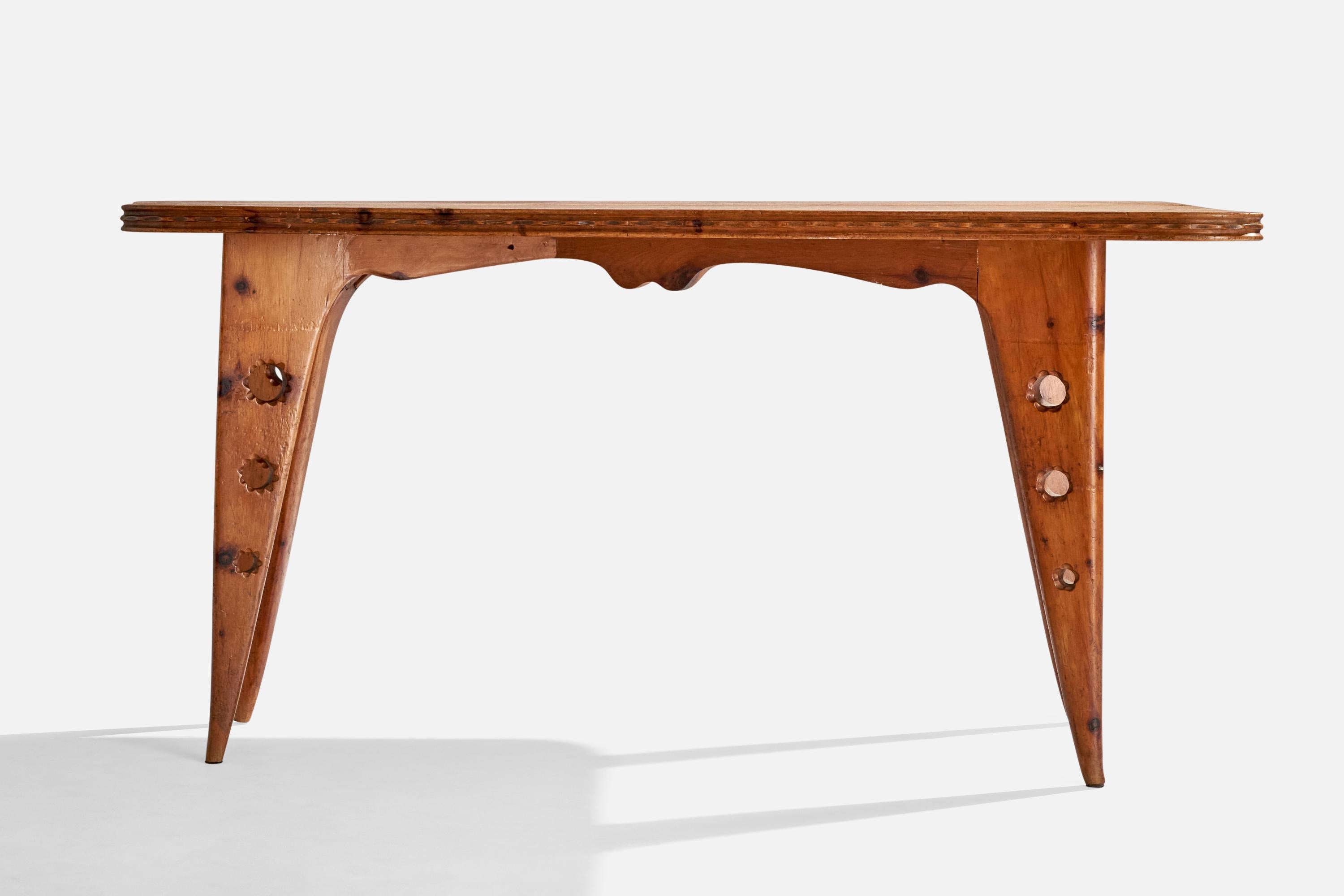 Mid-Century moderno Pier Carlo Jorio, Tavolo da pranzo, Pino, Italia, 1954 in vendita