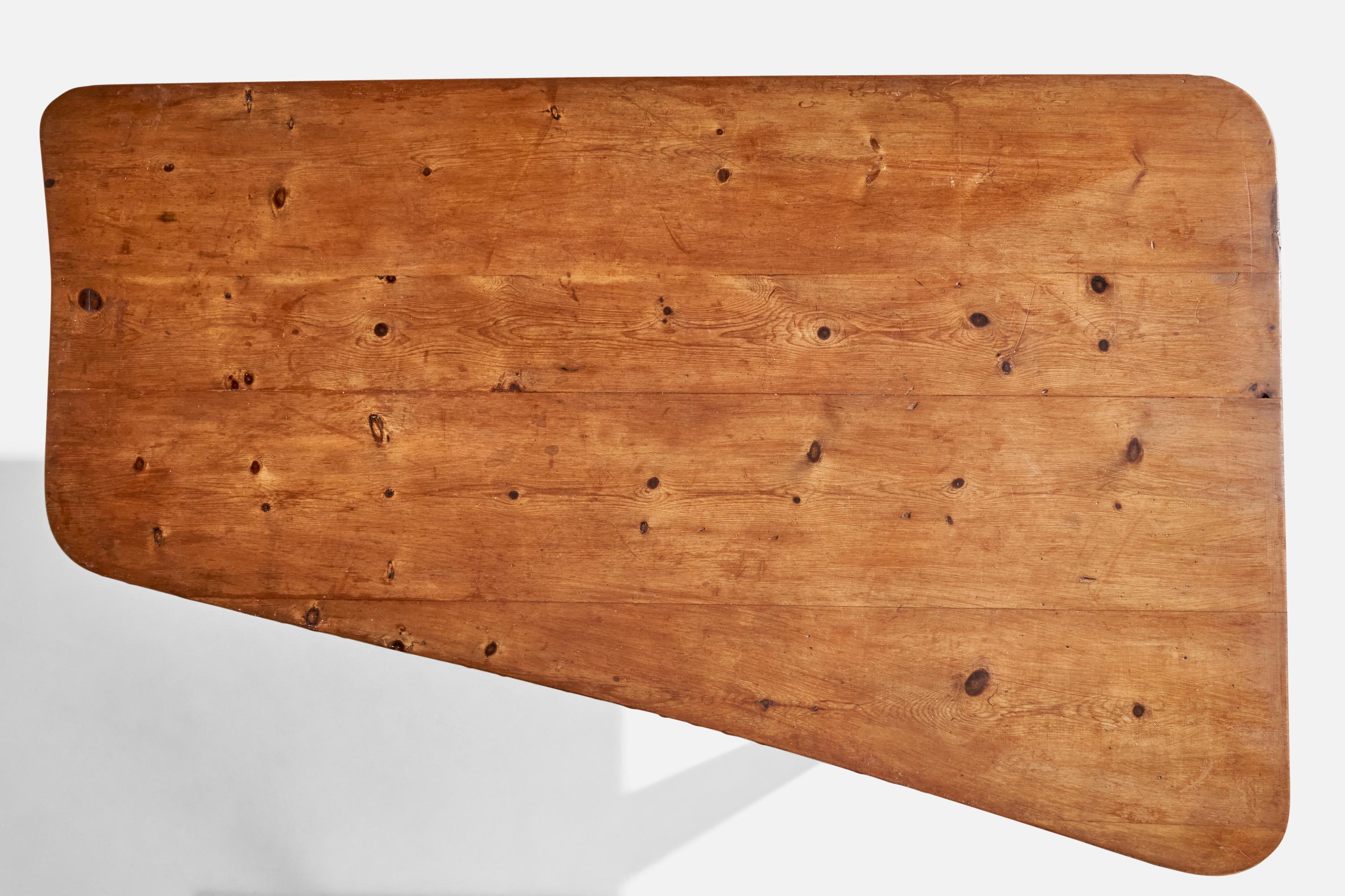 Metà XX secolo Pier Carlo Jorio, Tavolo da pranzo, Pino, Italia, 1954 in vendita