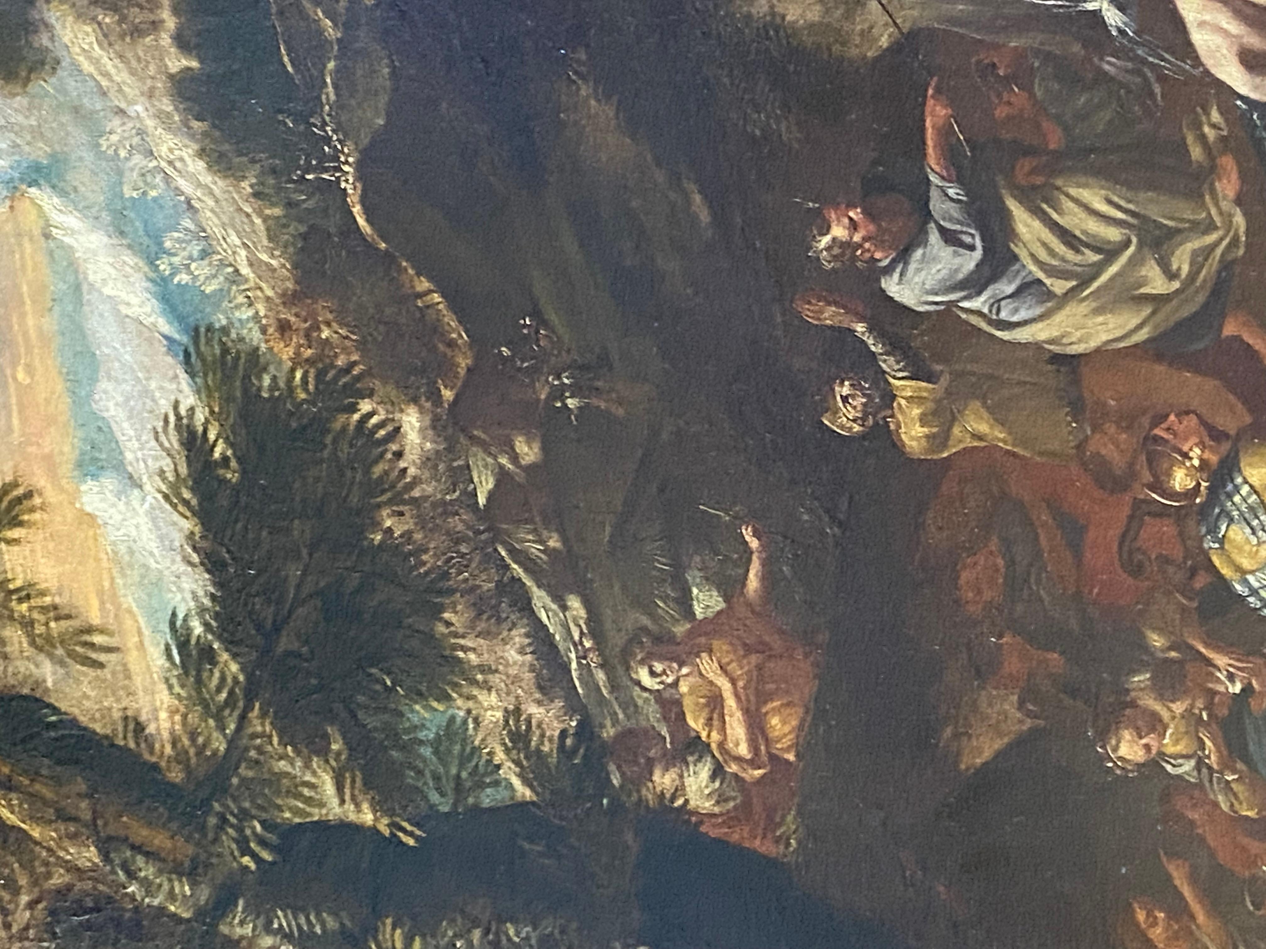 Old Masters Painting of Moses Striking the Rock,  Follower of P. F. Mola 4
