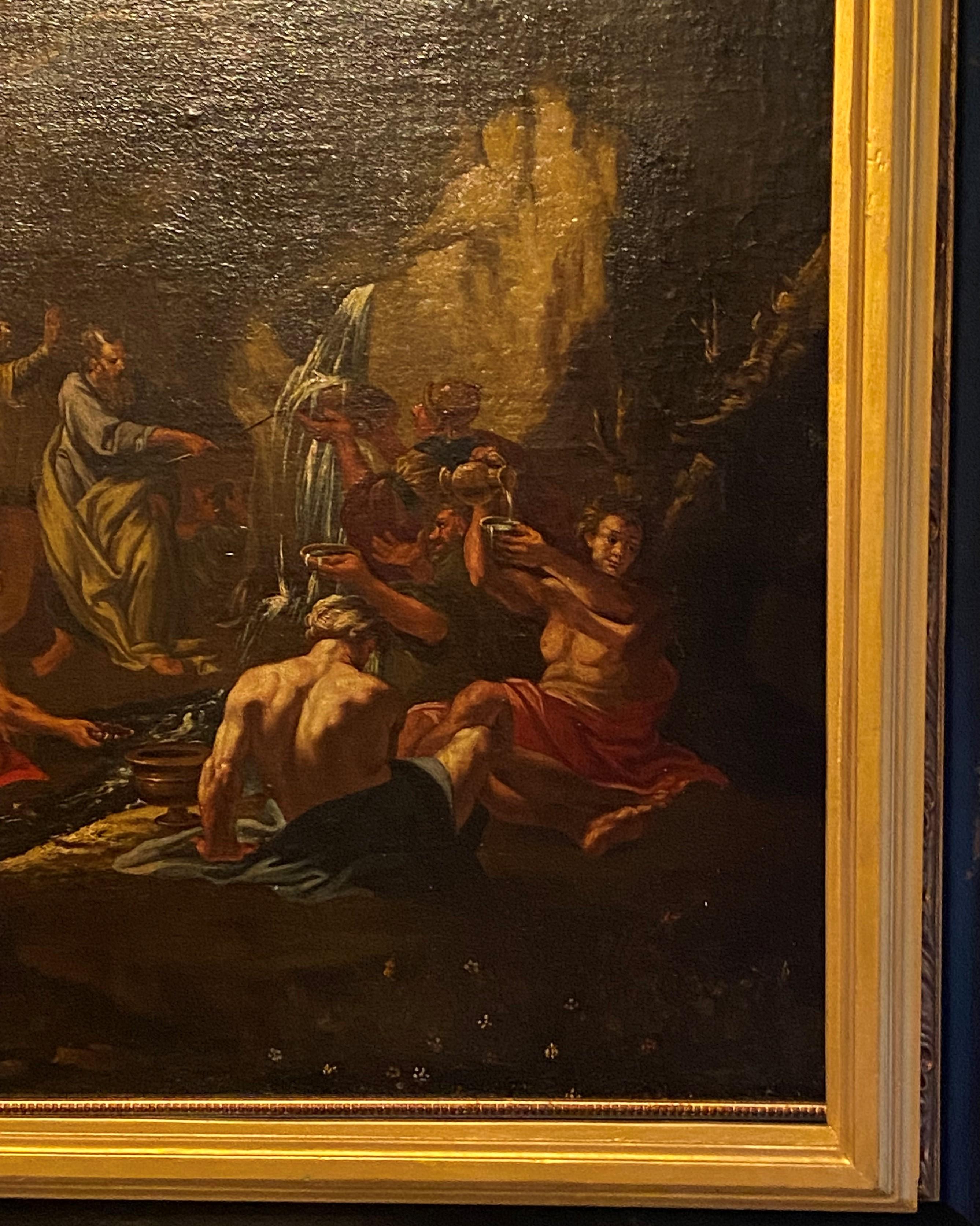 Old Masters Painting of Moses Striking the Rock,  Follower of P. F. Mola 7