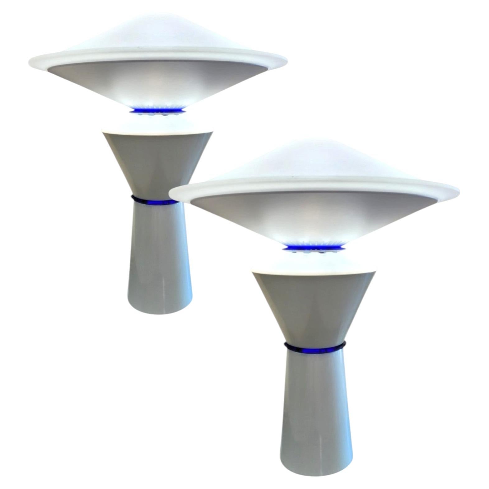 Pier Giuseppe Ramella for Arteluce "Giada" Post-Modern Lamps - A Pair For Sale