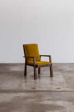 Pier Luigi Colli Armchair, Mustard Velvet, Italy, 1940