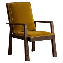 Pier Luigi Colli Armchair, Mustard Velvet, Italy, 1940