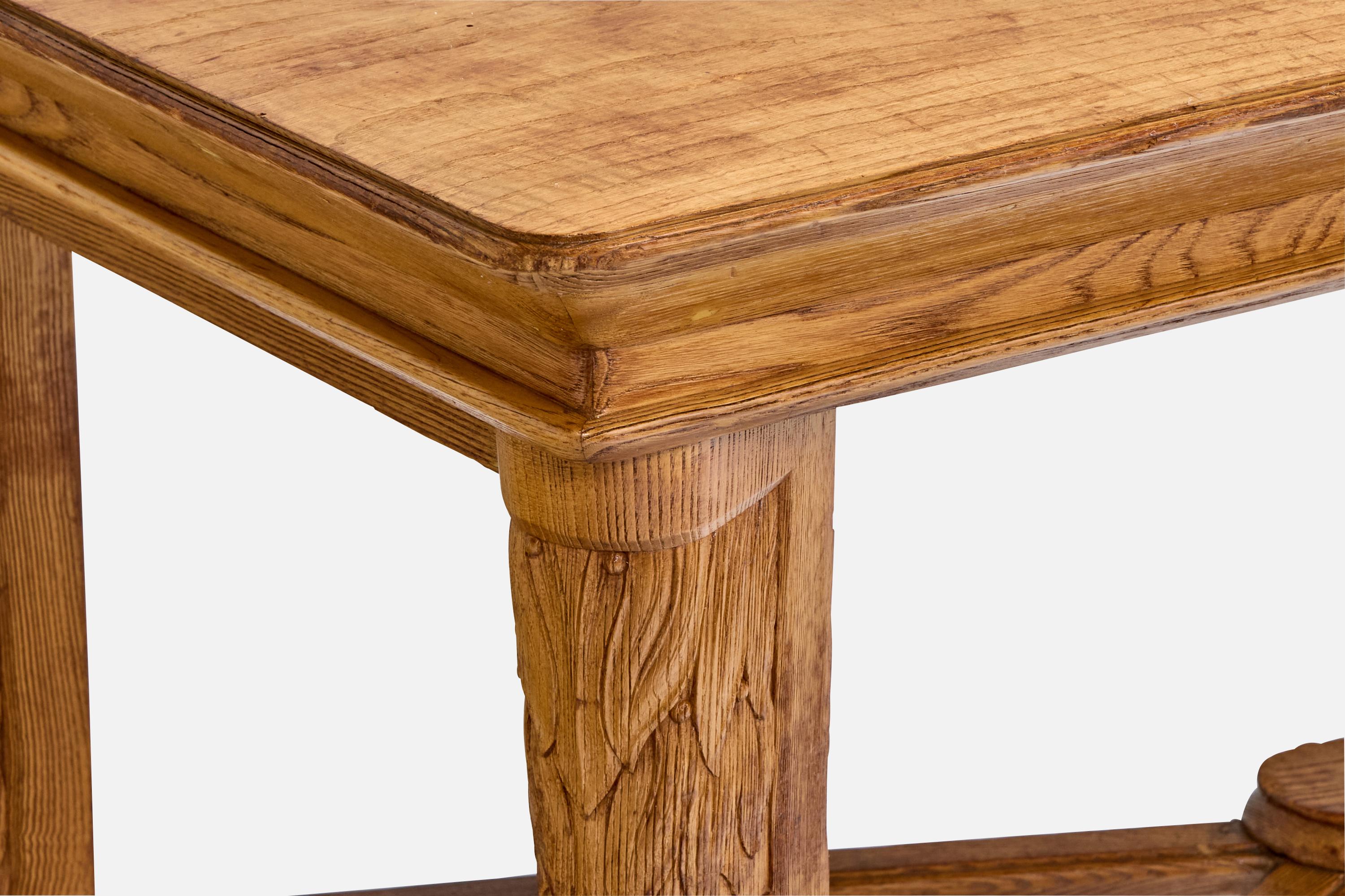 Attribuzione Pier Luigi Colli, Tavolo da centro, Oak, Italia, anni '40 in vendita 4