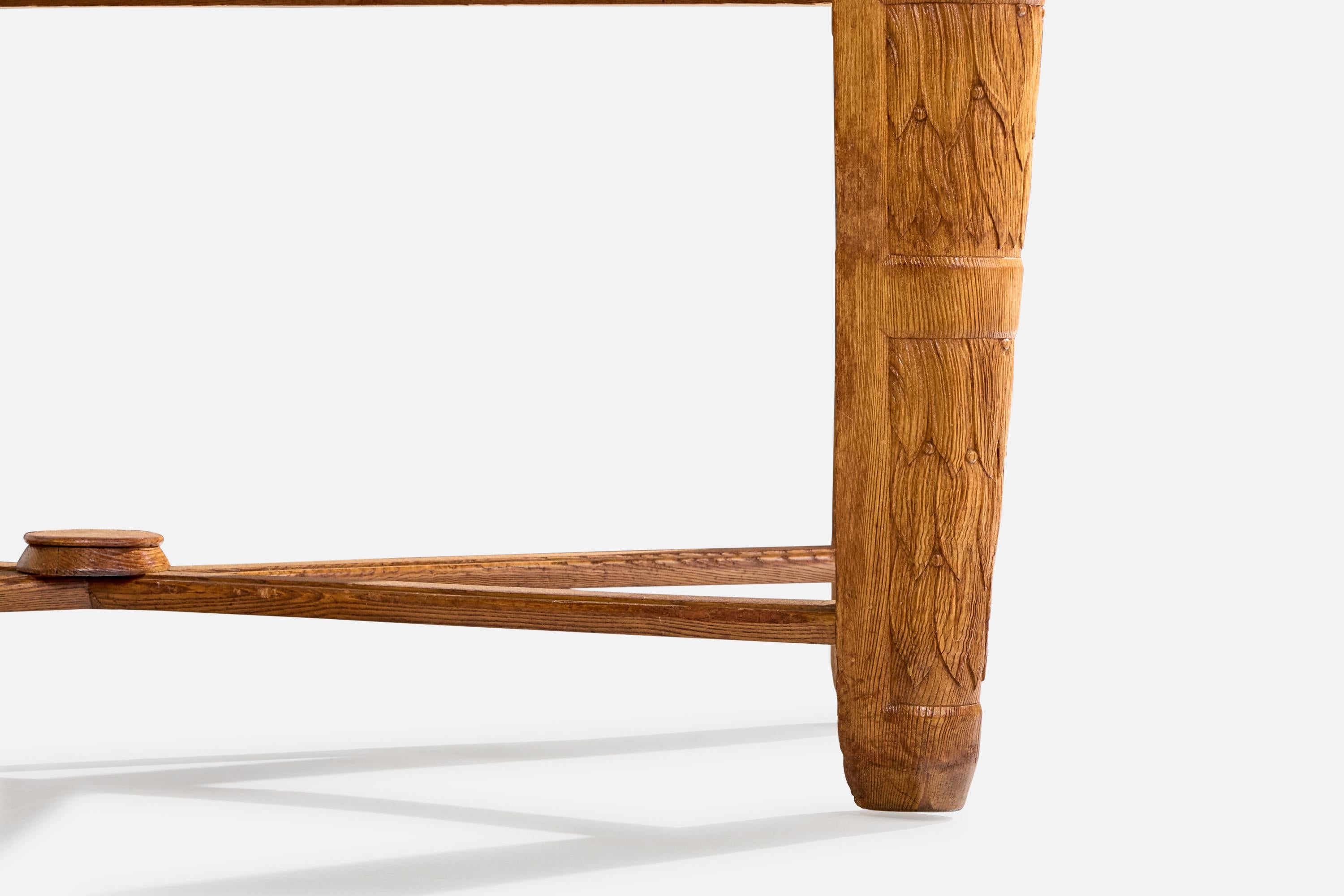 Attribuzione Pier Luigi Colli, Tavolo da centro, Oak, Italia, anni '40 in vendita 5
