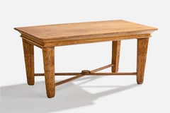 Table centrale Pier Luigi Colli Attribution, en chêne, Italie, années 1940