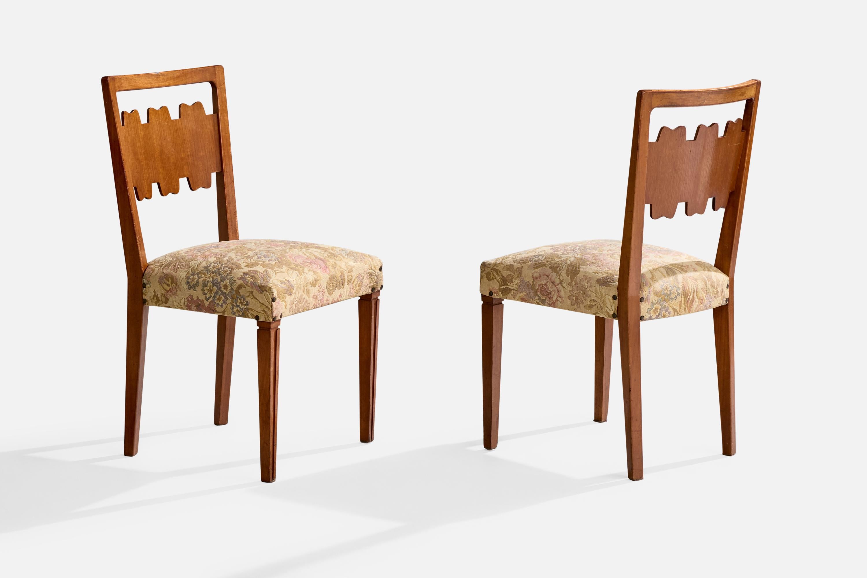 Pier Luigi Colli, Sillas de comedor, Nogal, Tela, Italia, Años 50 Italiano en venta
