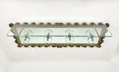 Pier Luigi Colli for Cristal Art Coat Rack Stand Iron Mirror Glass Italy 1950s