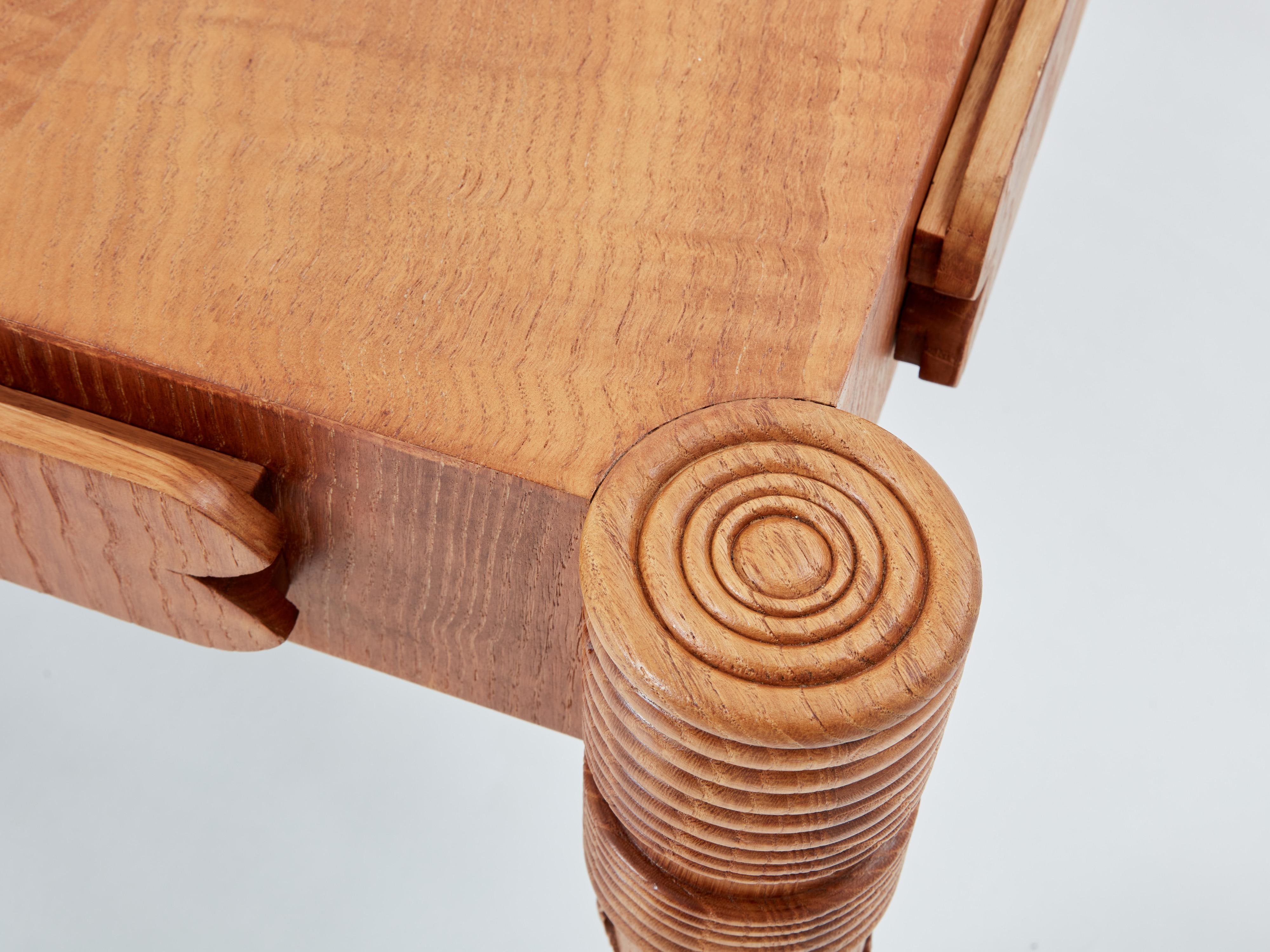 Pier luigi Colli large carved ashwood coffee table 1950 For Sale 1