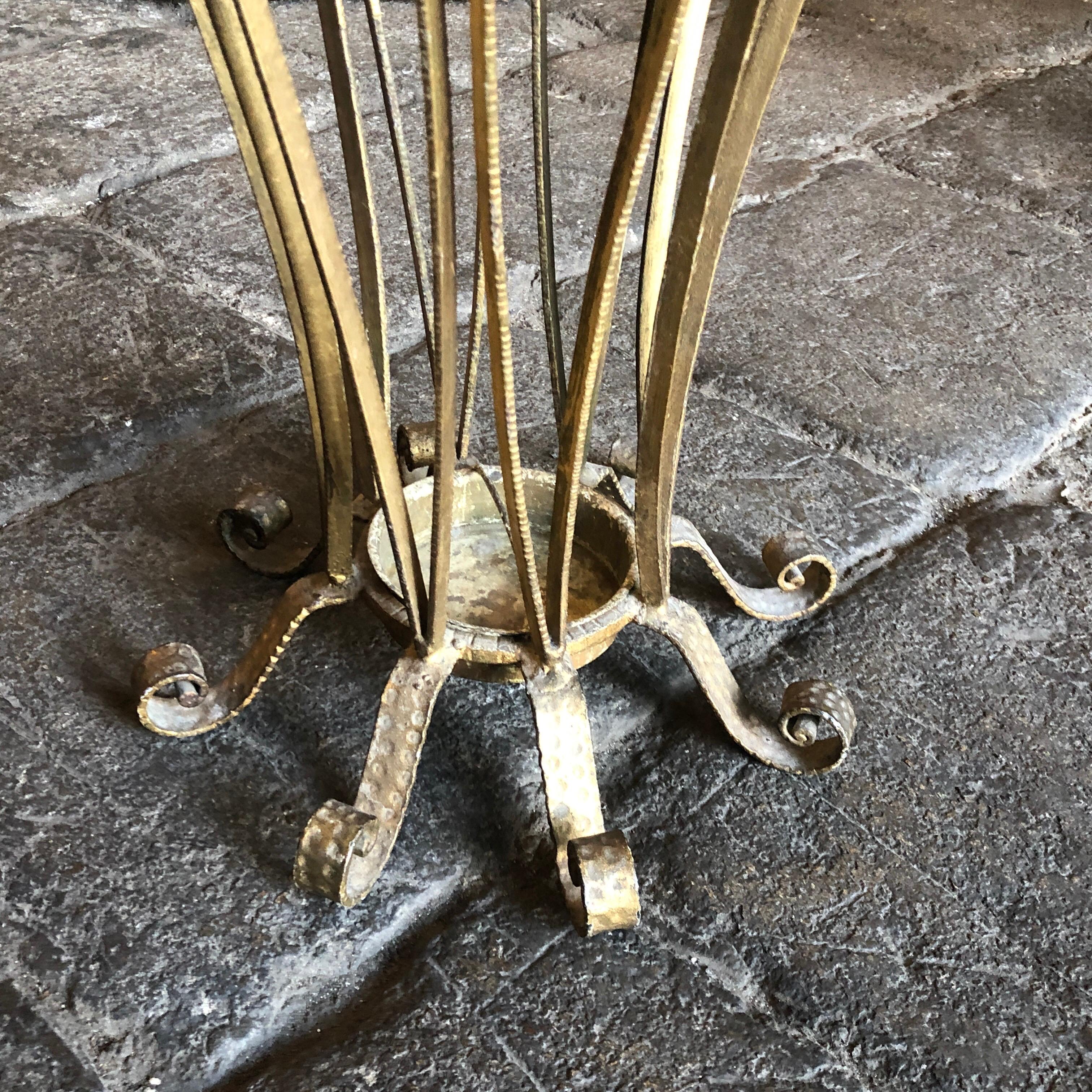 Hand-Crafted 1950s Pier Luigi Colli Mid-Century Modern Gilded Iron Umbrella Stand For Sale