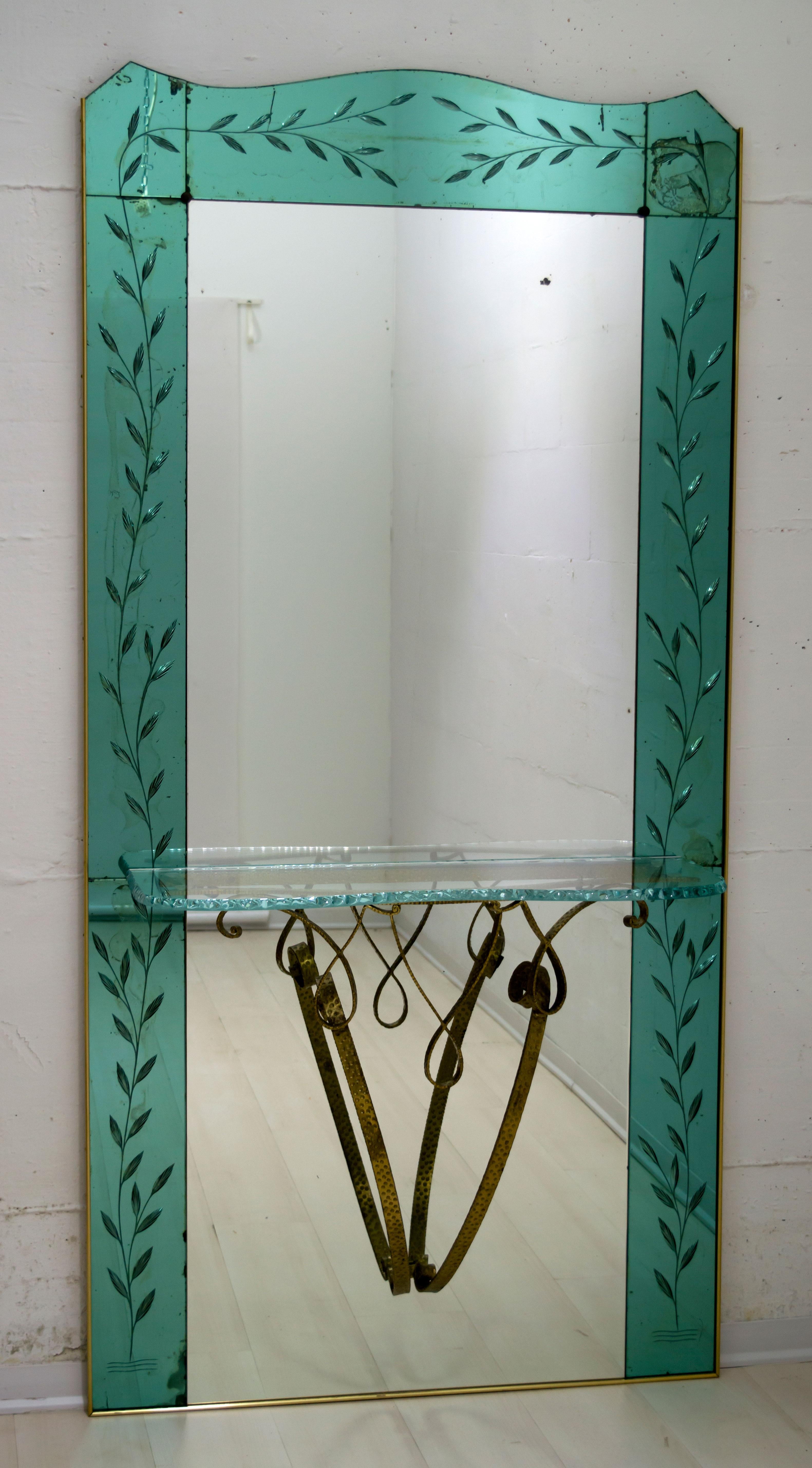 Pier Luigi Colli Mid-Century Modern Italian Hallway Mirror, 1950s 7
