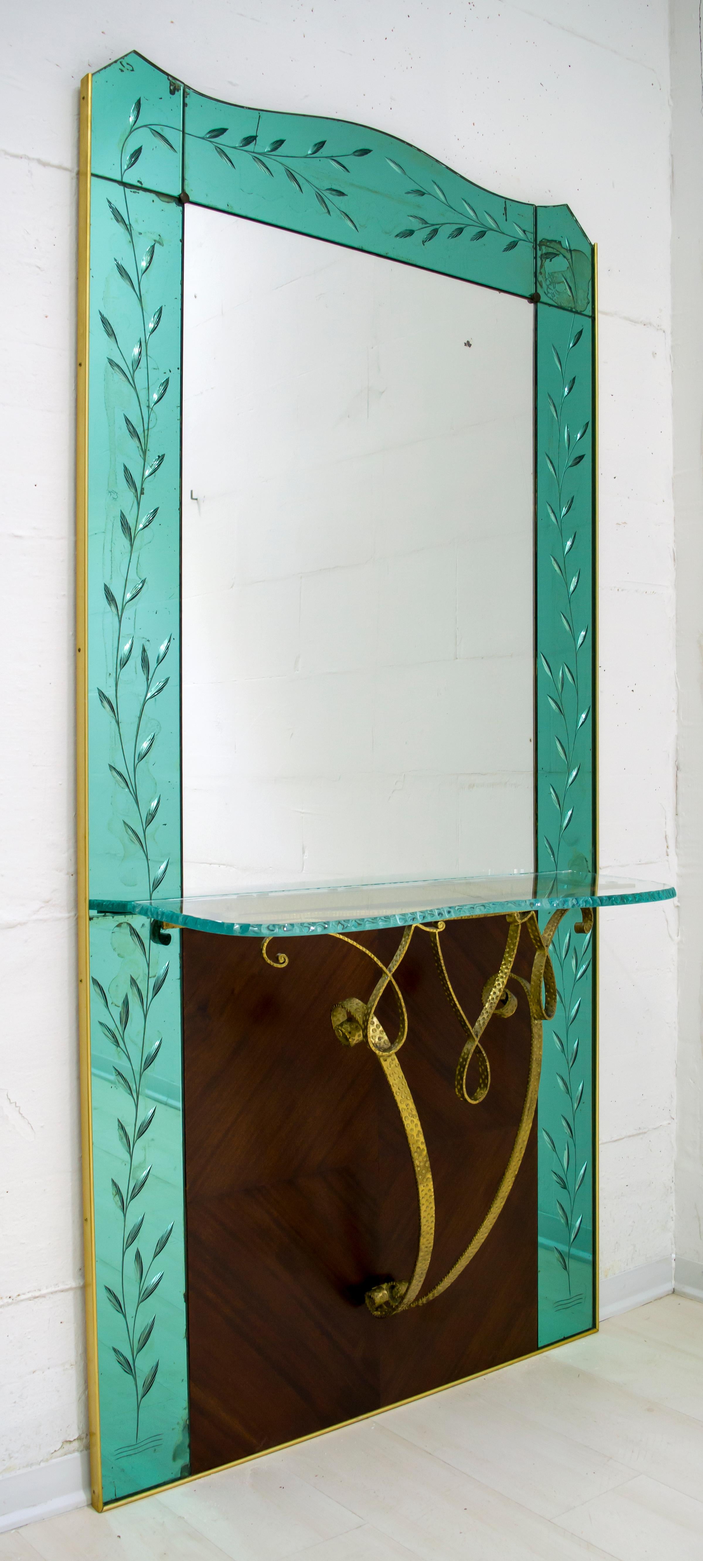 20th Century Pier Luigi Colli Mid-Century Modern Italian Hallway Mirror, 1950s