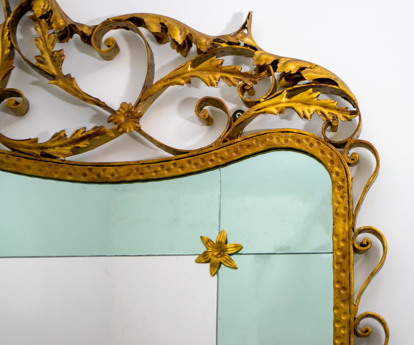 Pier Luigi Colli Mid-Century Modern Italian Wrought Iron Hallway Mirror, 1950s For Sale 7