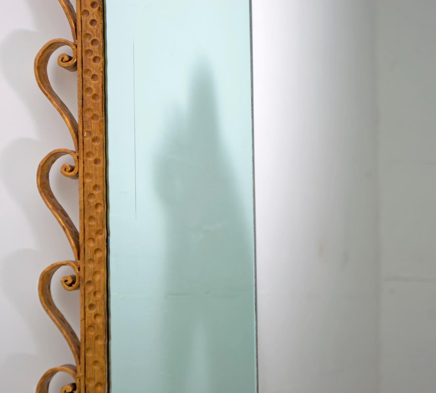 Miroir de couloir en fer forgé italien de style mi-siècle moderne de Pier Luigi Colli, années 1950 en vente 10