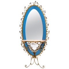 Pier Luigi Colli Mid-Century Modern Italian Wrought Iron Hallway Mirror, 1950s