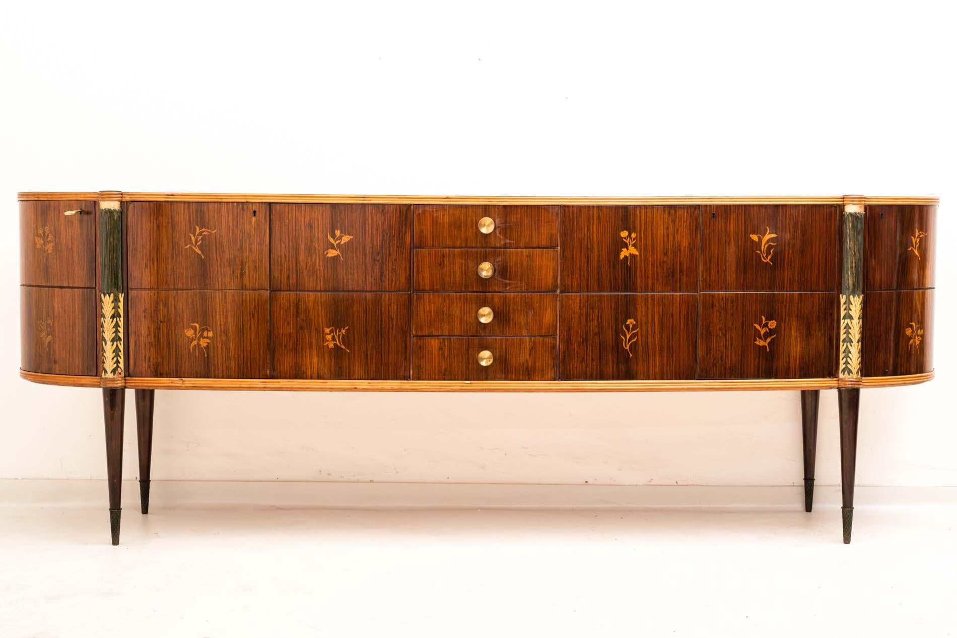 Pier Luigi Colli Midcentury Italian Dining Room Set- Sideboard Table Bar Cabinet 6