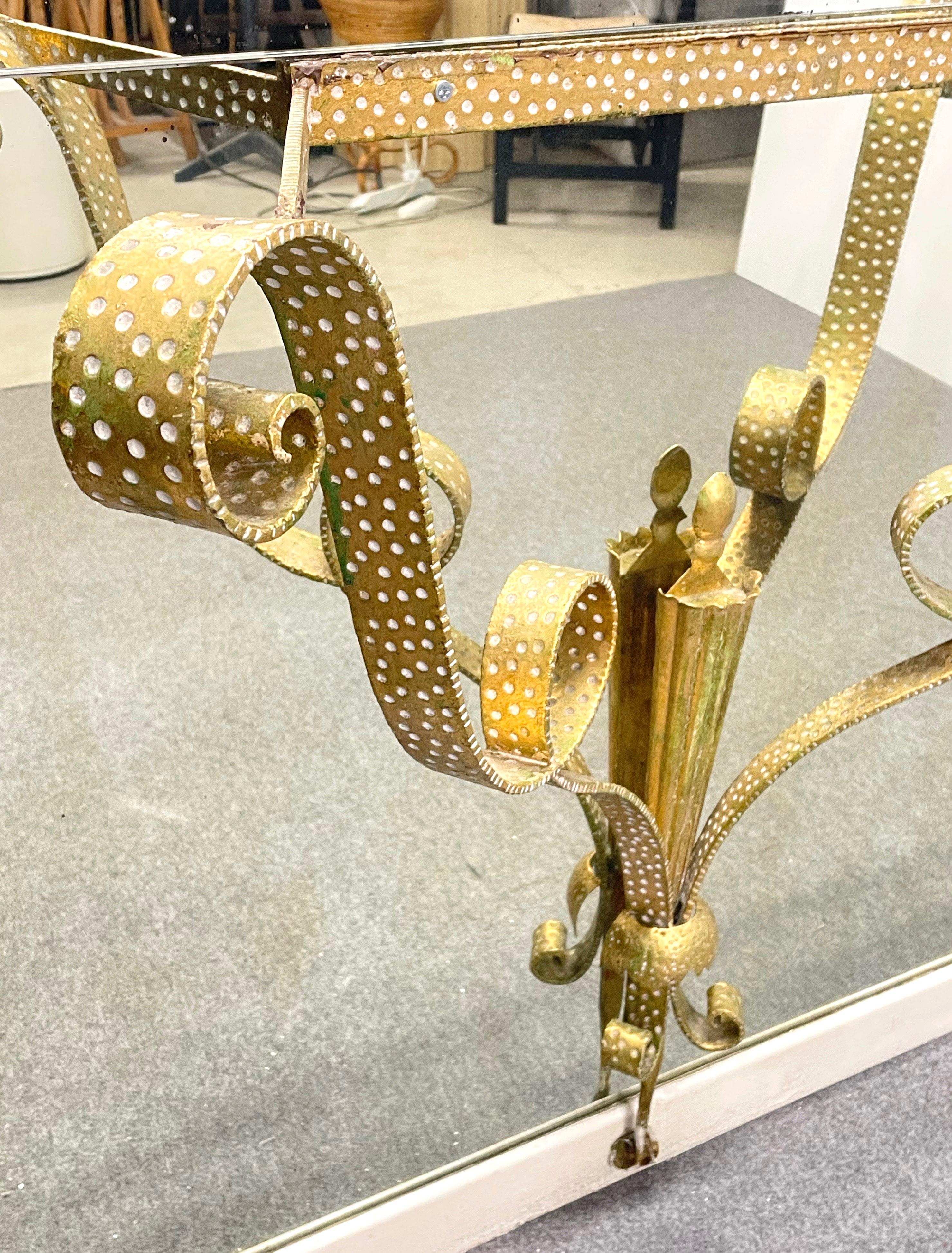 Pier Luigi Colli Specchio italiano moderno di metà secolo con console per Cristal Arte in vendita 12