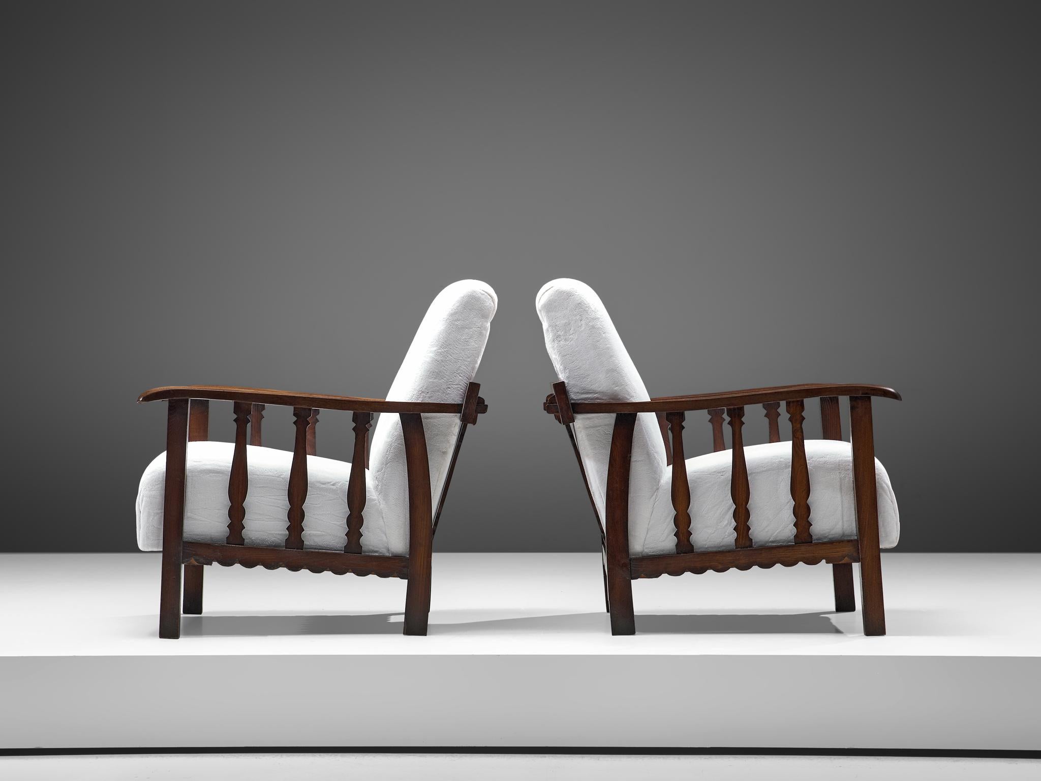 Mid-20th Century Pier Luigi Colli Pair of Lounge Chairs in Oak