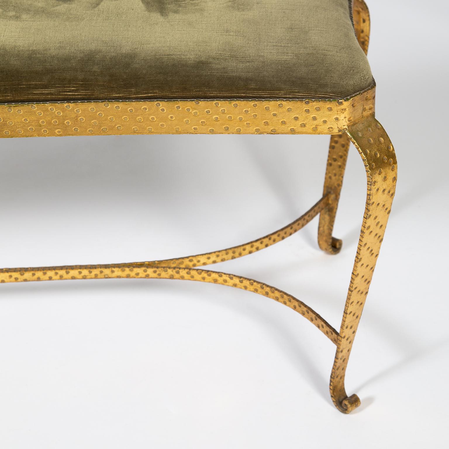 Gilt Pier Luigi Colli Stool and Bench Set For Sale