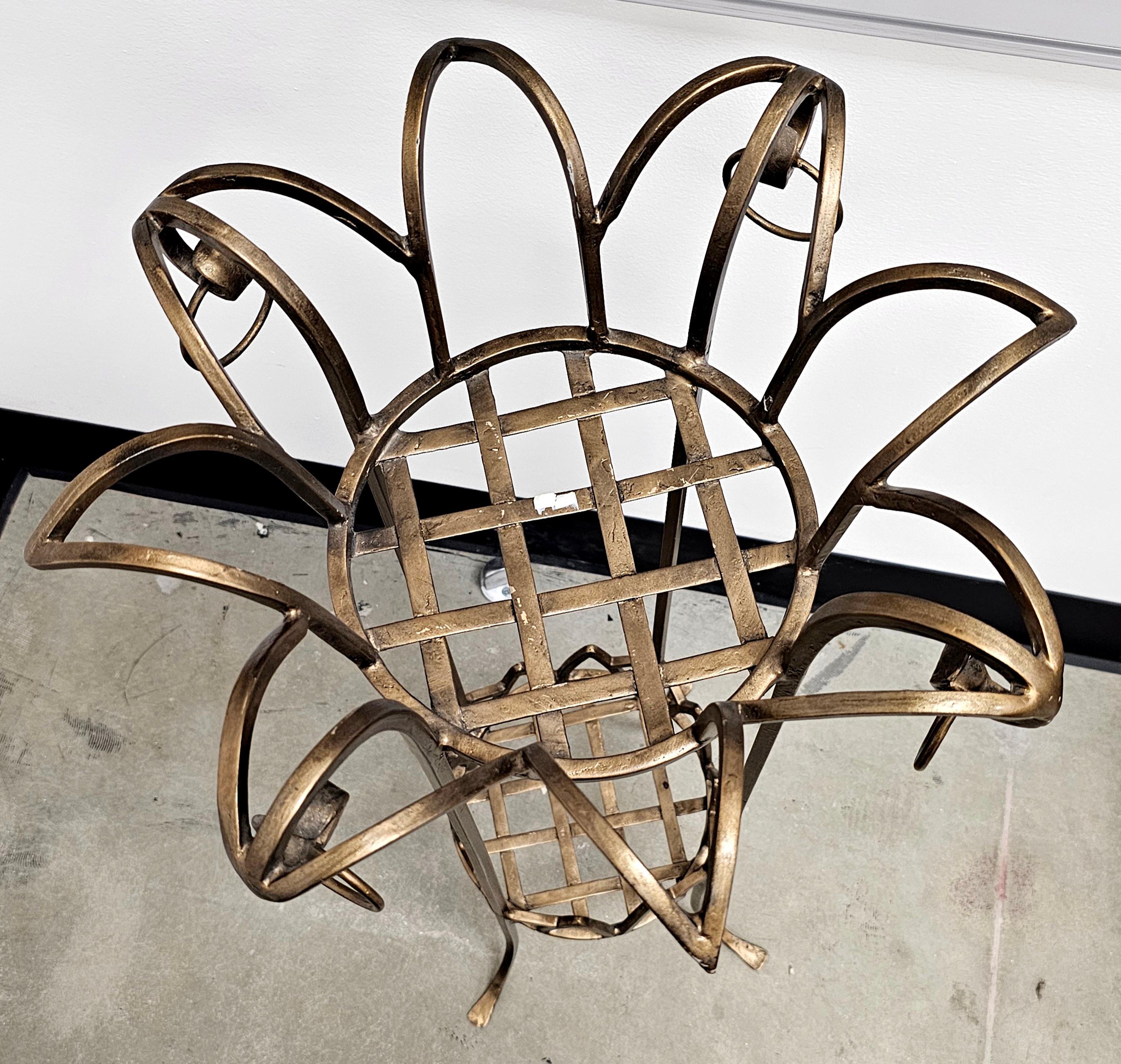 Pier Luigi Colli Stil geschmiedetes Schmiedeeisen Golden Iron Tiered Plant Stand im Zustand „Gut“ im Angebot in Germantown, MD