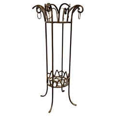 Pier Luigi Colli Style forgé en fer forgé doré Tiered Plant Stand