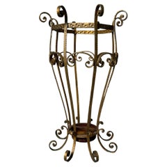 Pier Luigi Colli Style Gilded Wrought Iron Umbrella Stand