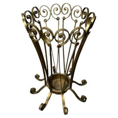 Pier Luigi Colli Style Gilded Wrought Iron Umbrella Stand