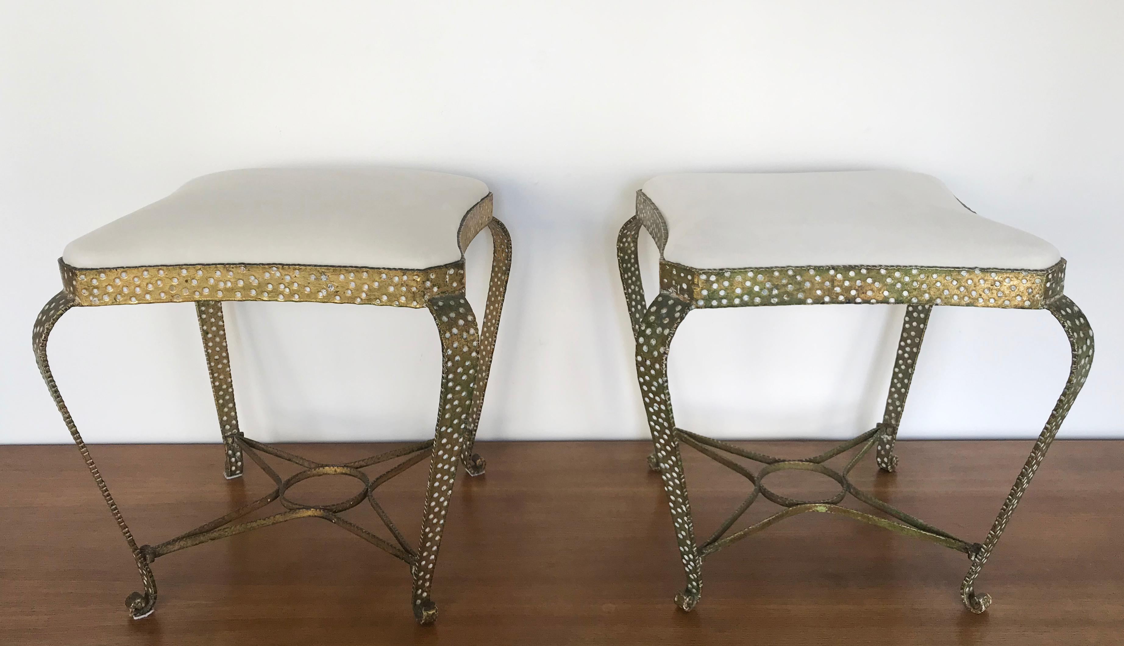 Mid-20th Century Pier Luigi Colli Wrought Metal Footstools