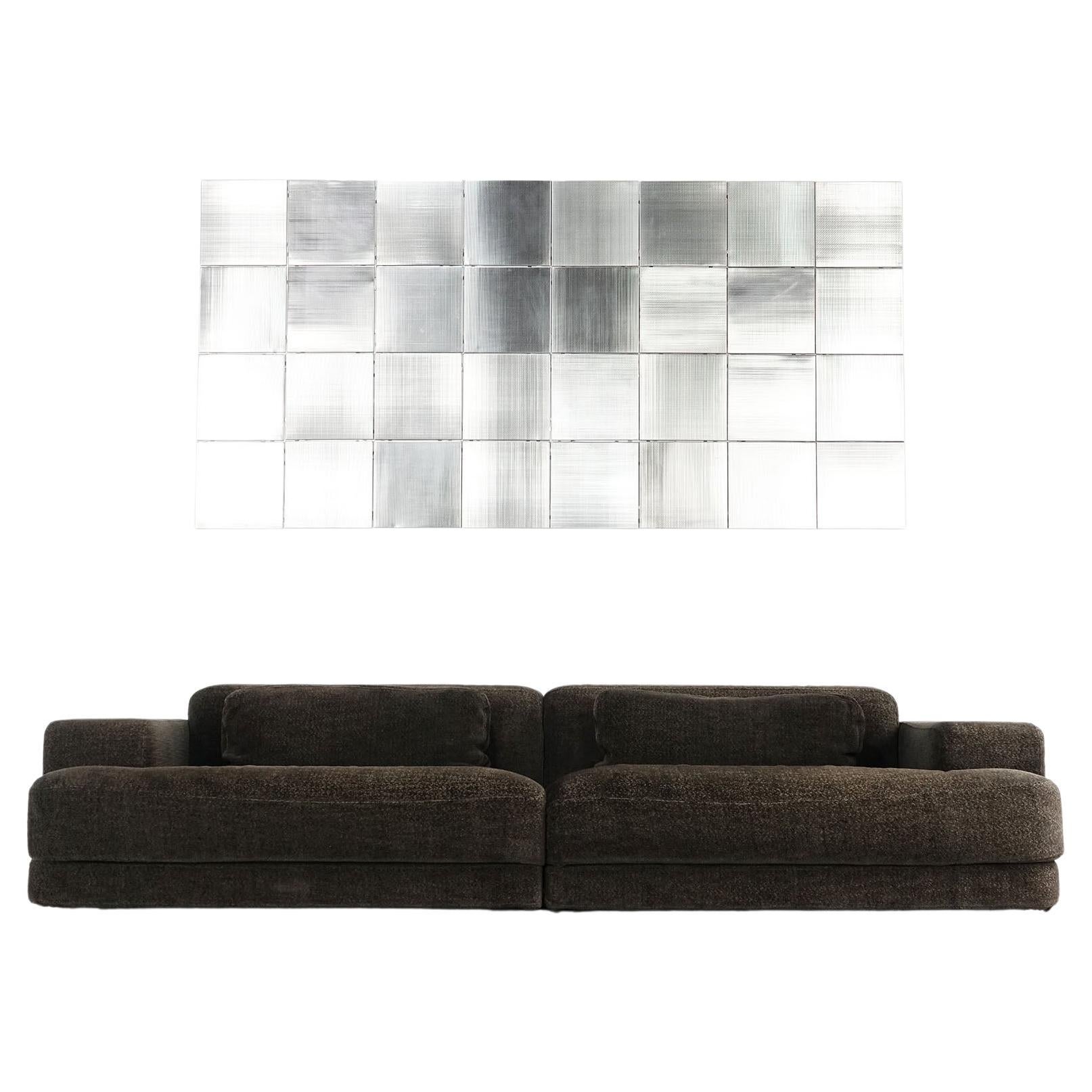 Extraordinary extra large sofa design Pier Luigi Frighetto by Black Tie 

Upholstery in high density polyurethane foam, cover in thermal bonded fiber with stretch jersey. Seat cushion in 100% European goose feathers. Fully removable fabric covers.
