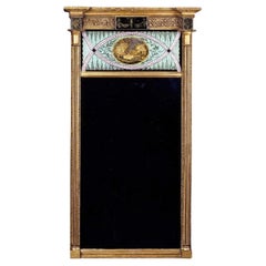 Antique Pier Mirror with Églomisé Panels