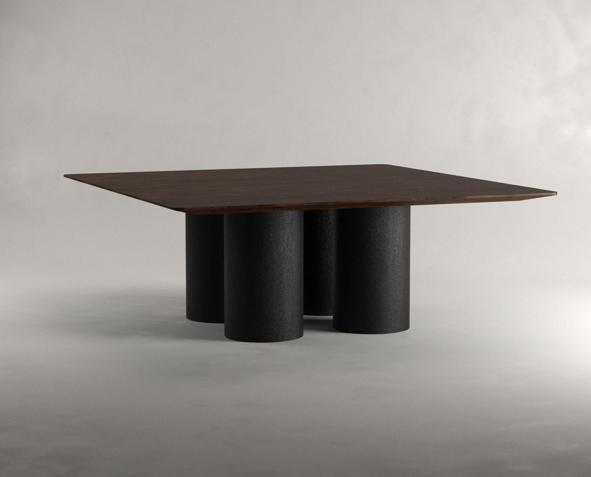 Pier square dining table by Siete Studio.
Dimensions: D200 x W200 x H73 cm.
Materials: walnut and black oak.

Please note as this product is handmade, colors and dimensions may vary to those shown in images. 

Siete is a design studio based in