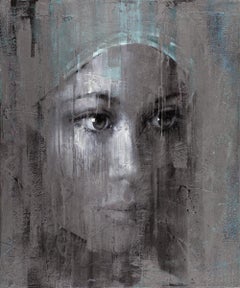 Pier Toffoletti "Metal Face" Mixed Media on Canvas Contemporary Art Painting 