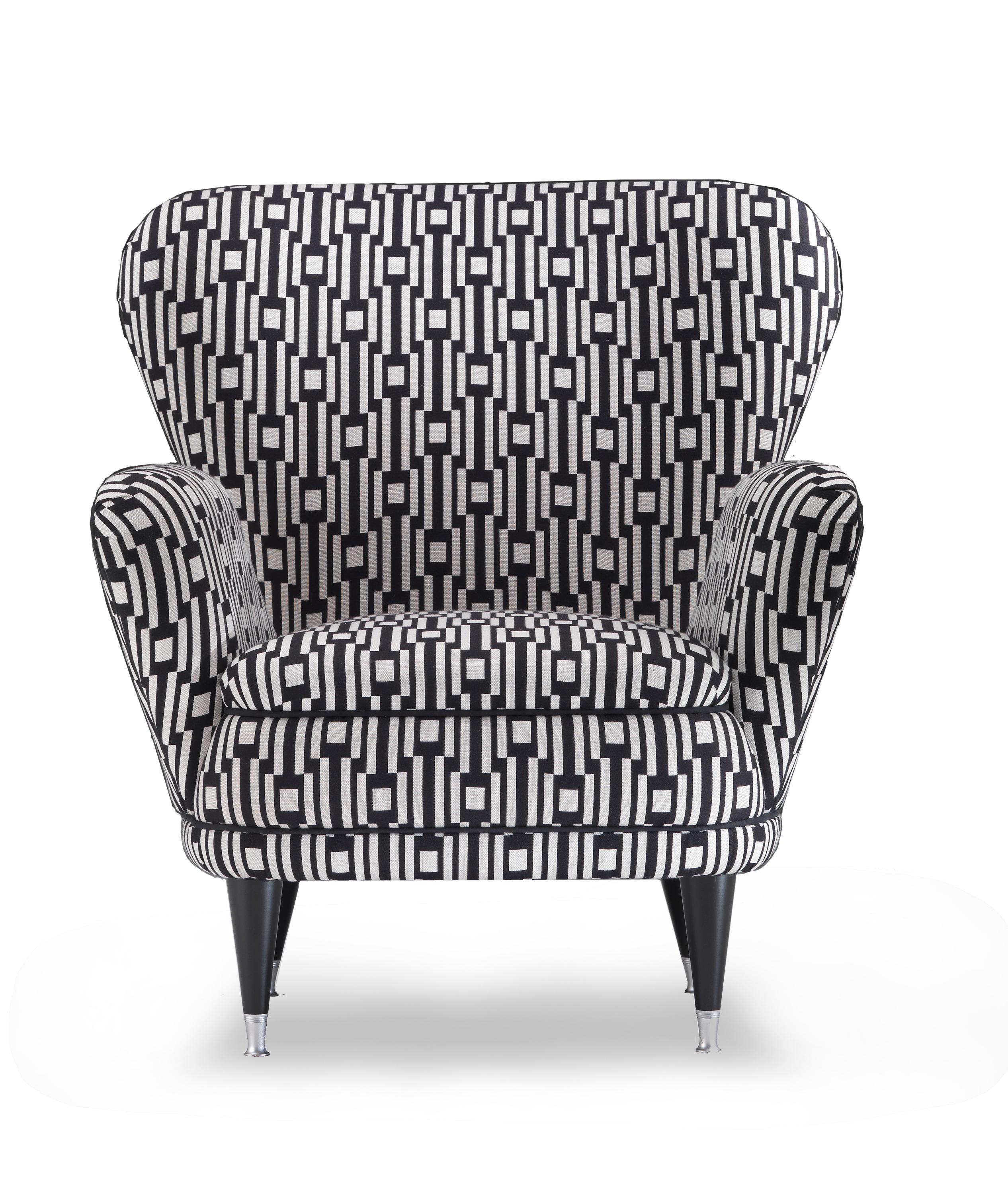 black and white armchairs