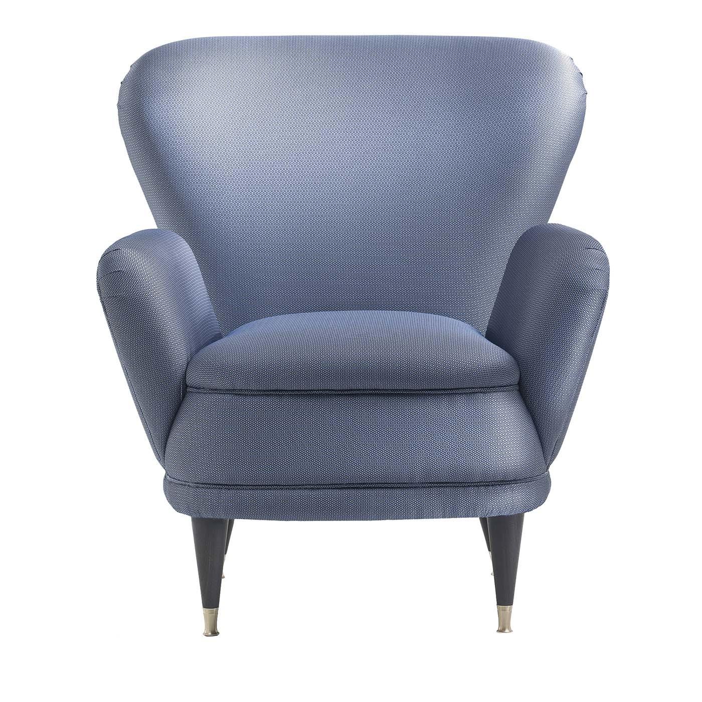 Italian Piera Blue Armchair by Fratelli Boffi For Sale