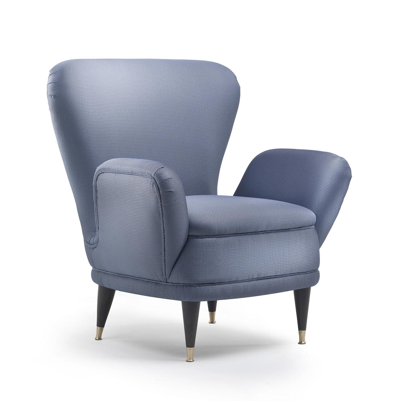 Piera Blue Armchair by Fratelli Boffi In New Condition For Sale In Milan, IT