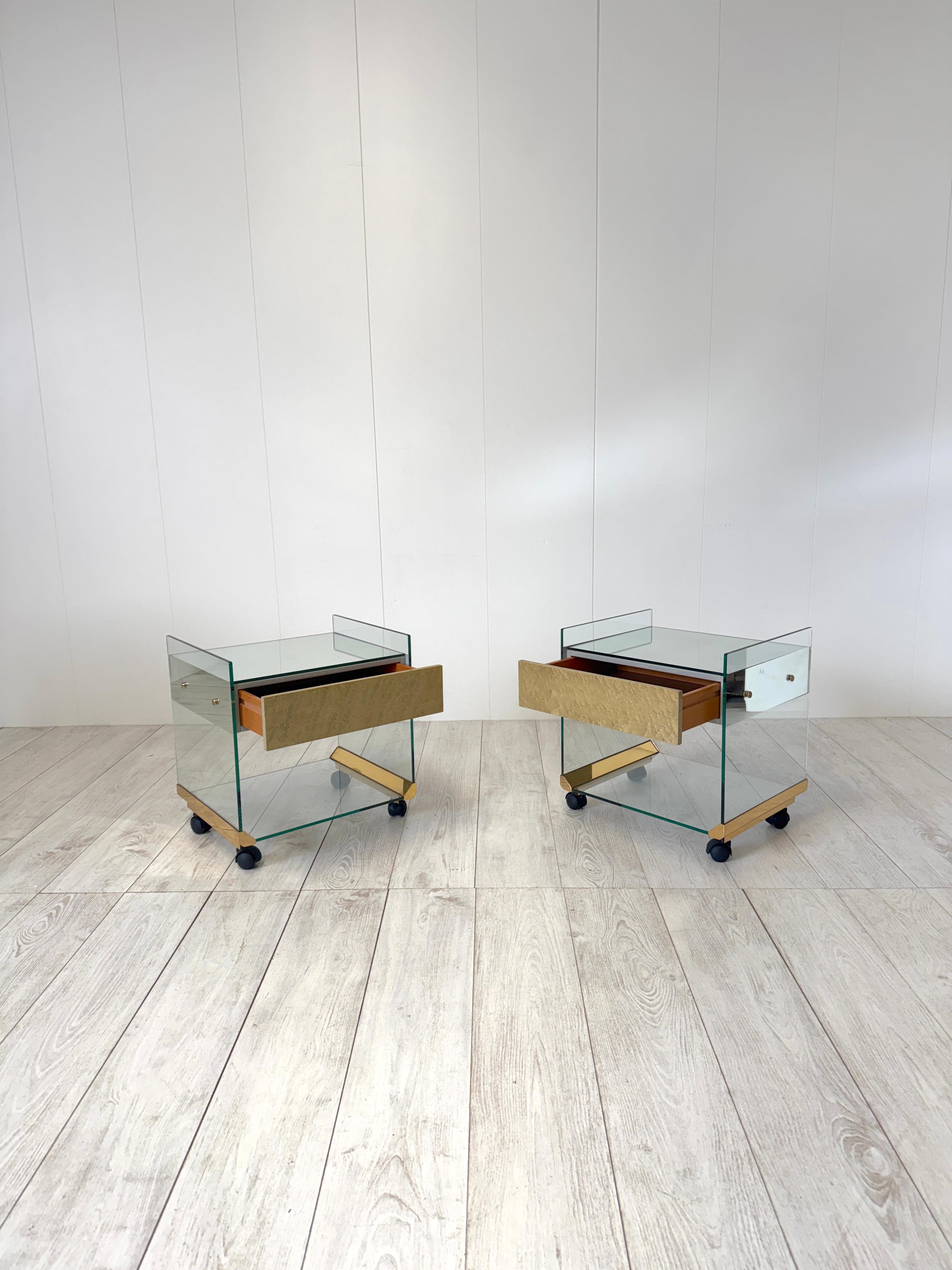 Laiton Pierangelo Gallotti, Paire de tables de chevet, prod. Gallotti & Radice, 1970 en vente
