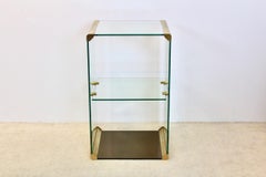 Pierangelo Gallotti for Gallotti & Radice Glass and Brass Side Table, Italy