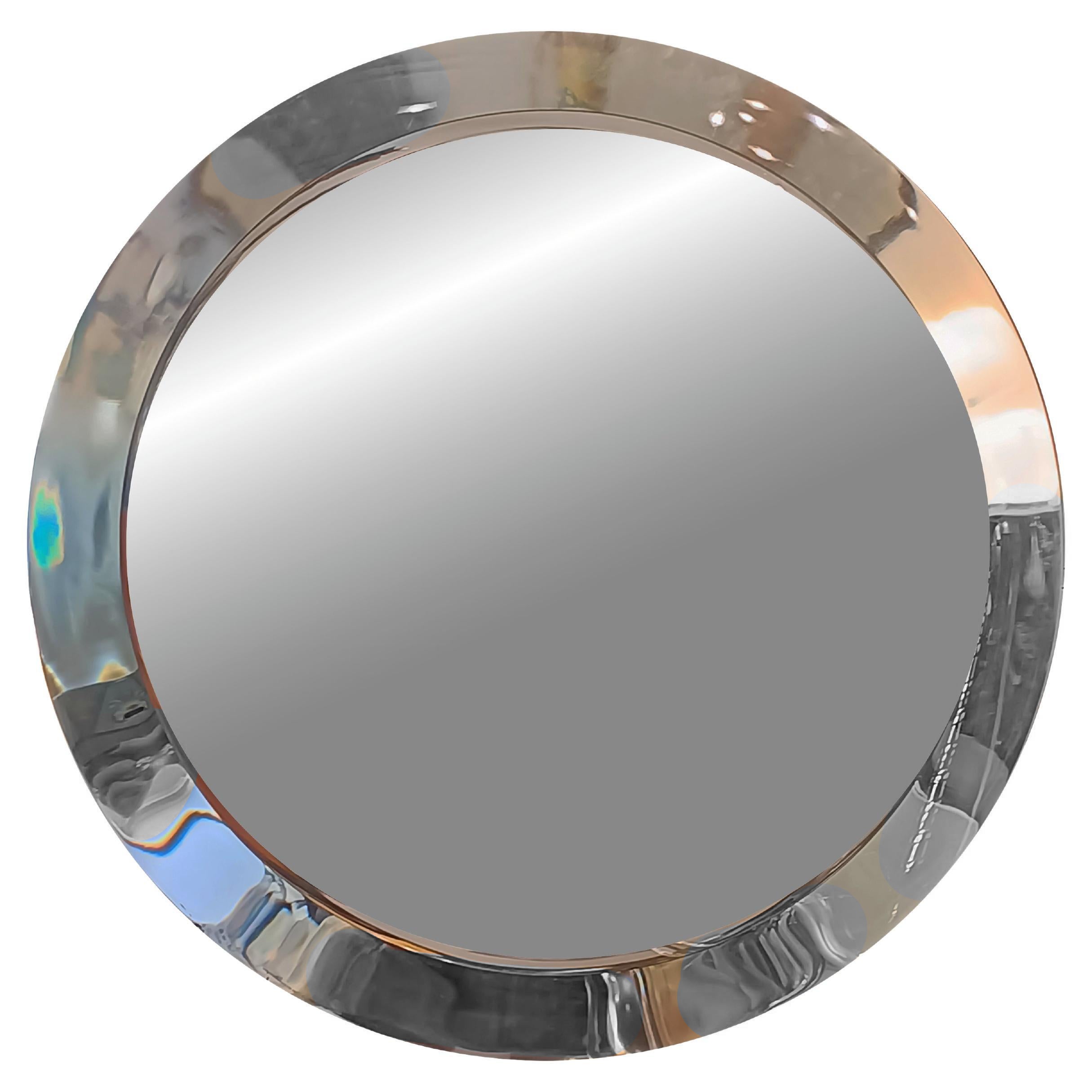 Pierangelo Gallotti per Gallotti & Radice Specchio da Parete Tondo, Italia 1970s