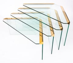 Pierangelo Galotti Modern Brass Nesting Tables, 4