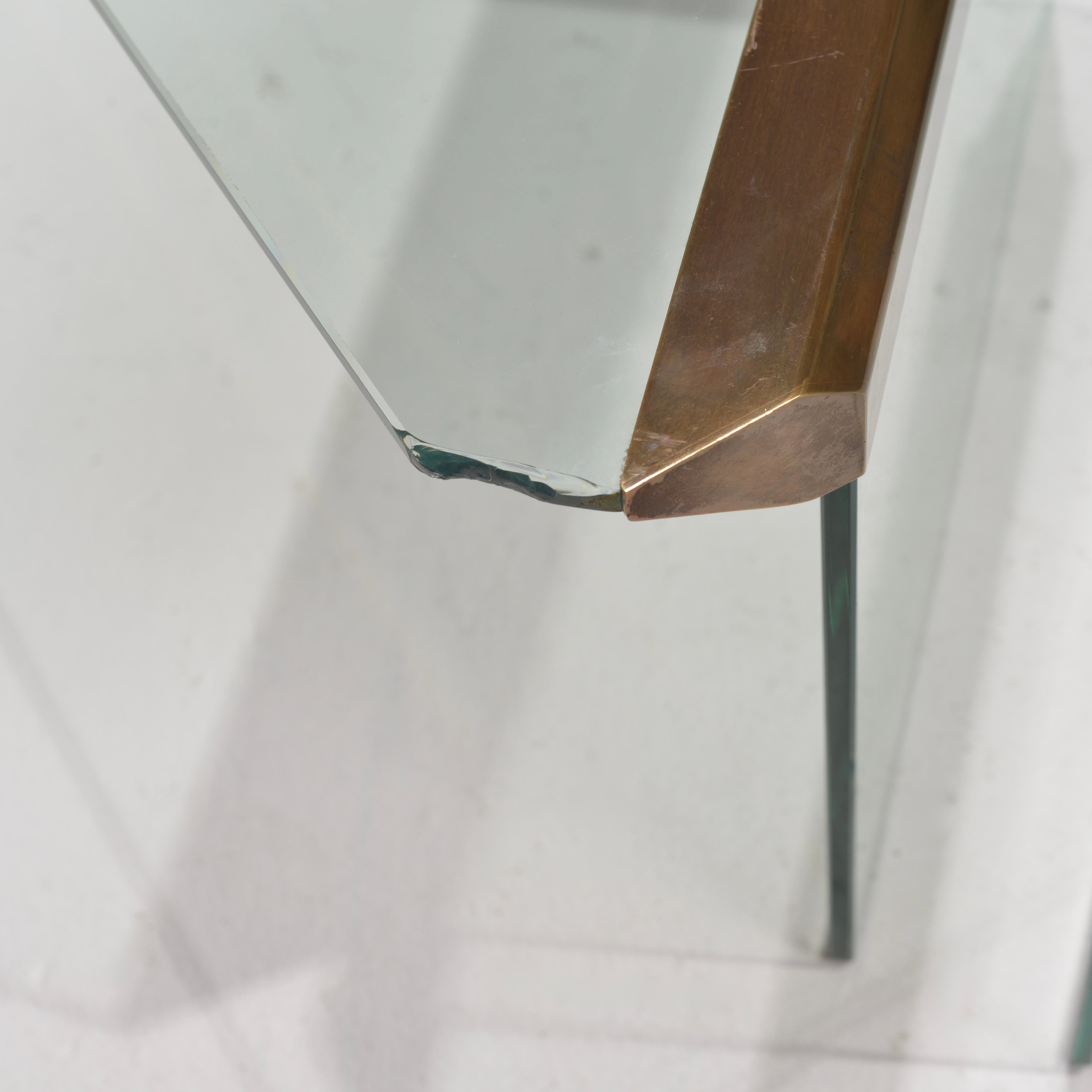 Pierangelo Galotti Modern Brass Nesting Tables In Good Condition For Sale In Los Angeles, CA