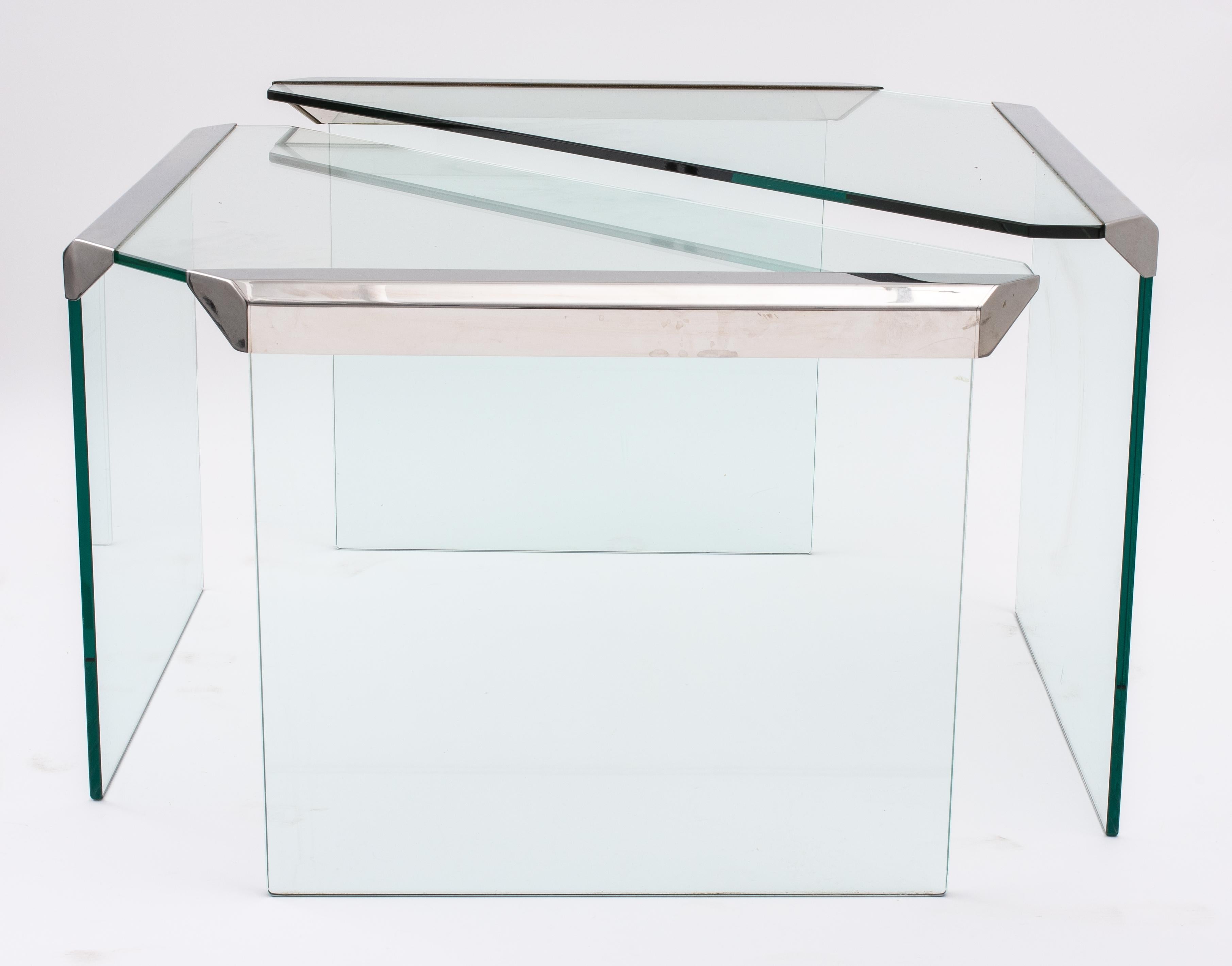 Moderne Tables gigognes modernes chromées Pierangelo Galotti, 4 pièces en vente