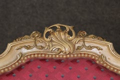 Pierce Carved Paint Decorated Pair of French Louis XV Armchairs circa 1920s era