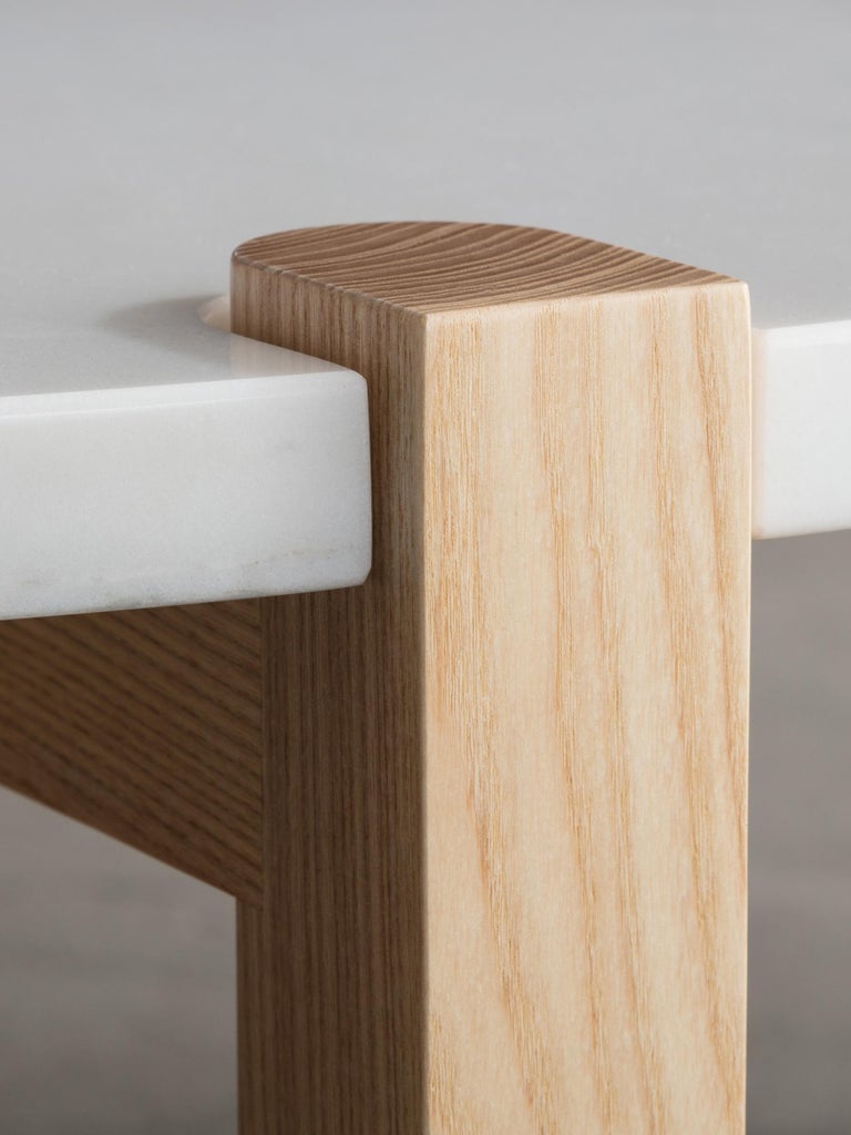 Pierce Coffee Table, Walnut, Carrara Marble or COS, Oval, Made in USA