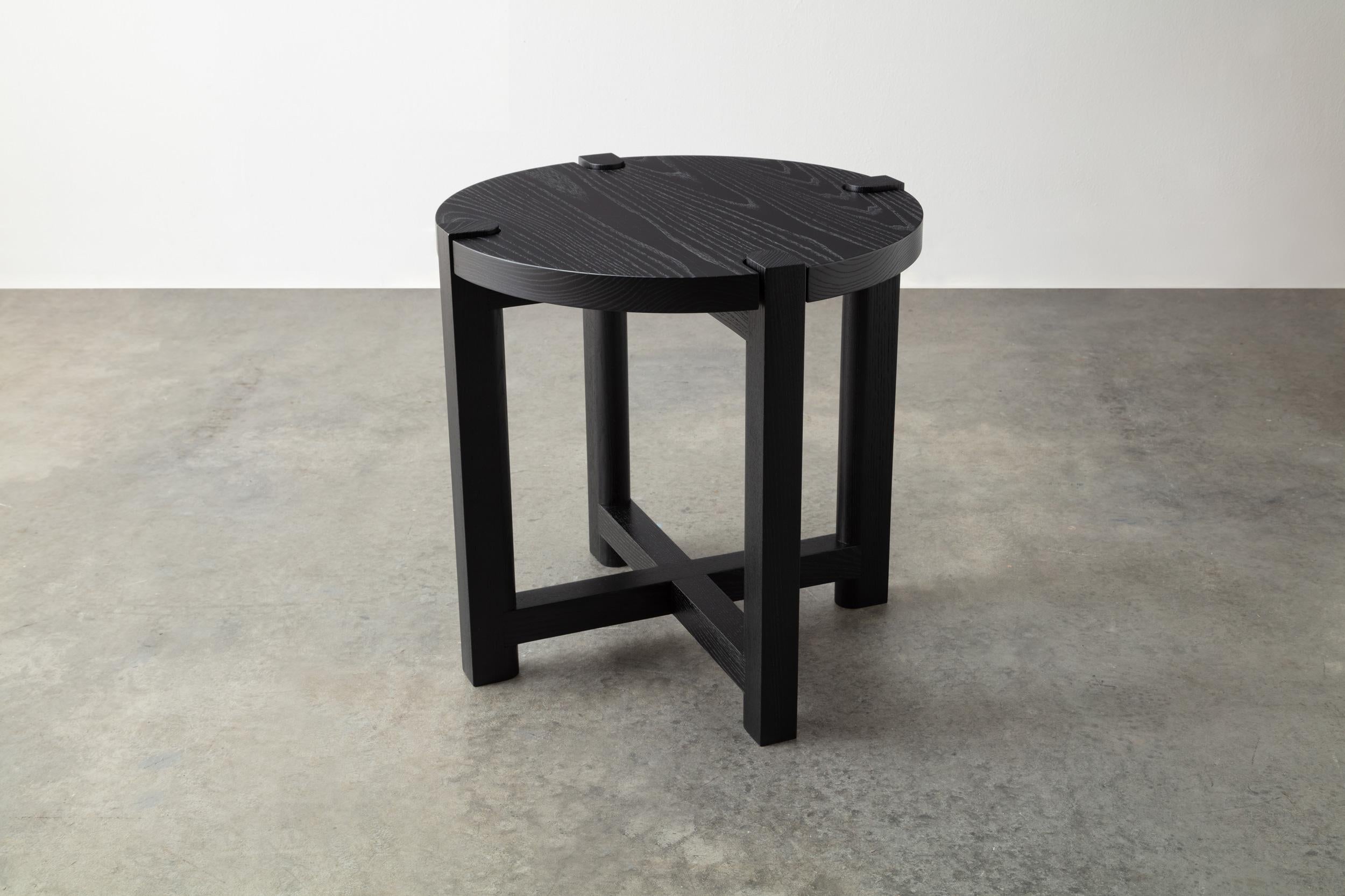 Contemporary Pierce Side Table – Handmade in Solid Wood with Marble Top