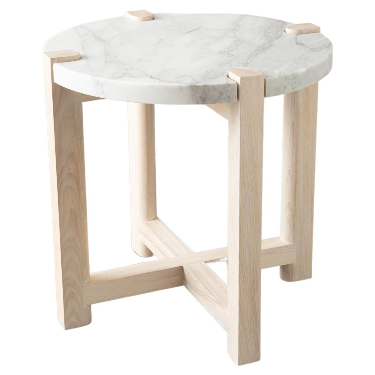 Pierce Side Table – Handmade in Solid Wood with Marble Top