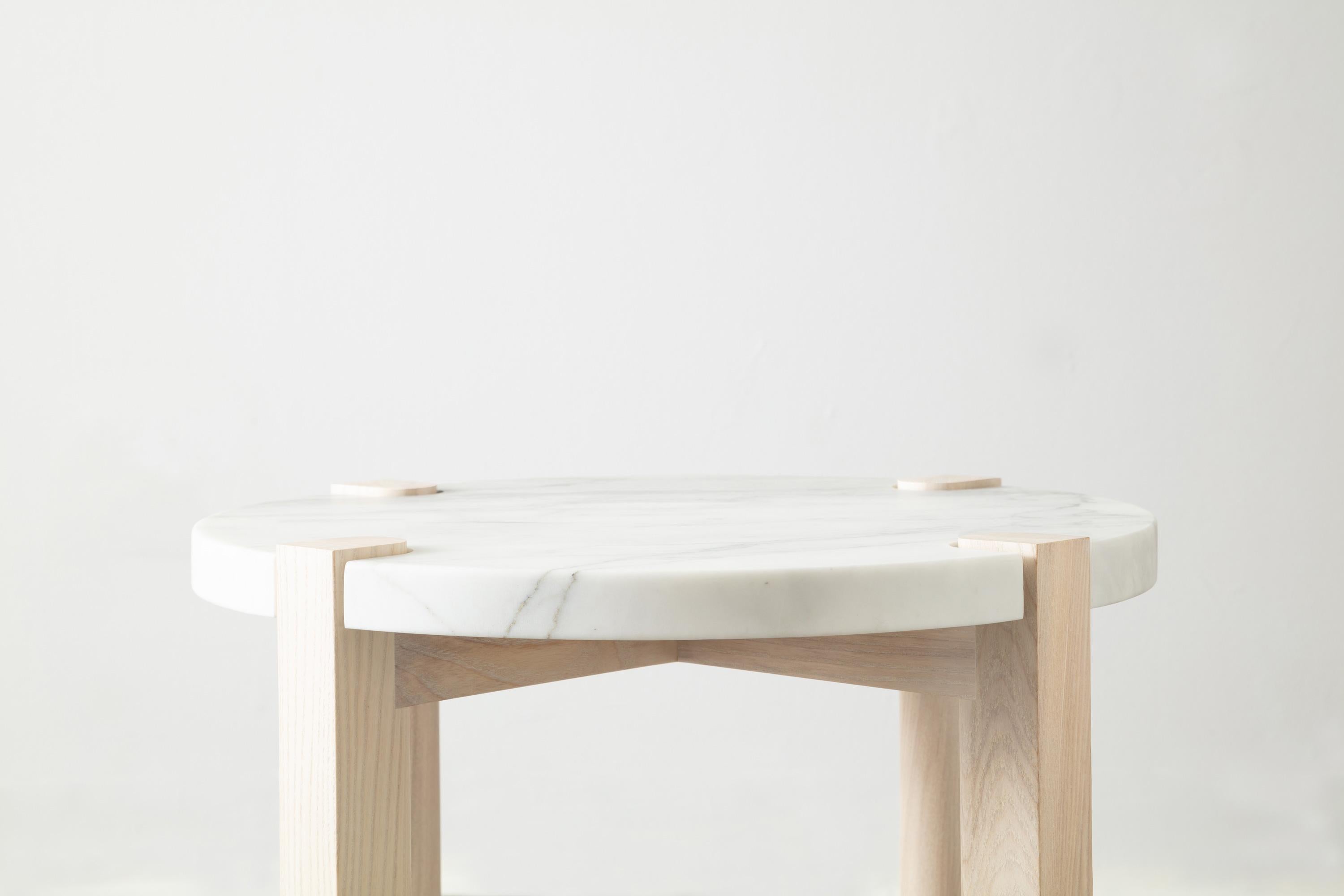 Hand-Crafted Pierce Side Table – Handmade in Solid Wood with Marble Top