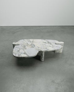Pierce White Arabescato Marble Table by Phillip Jividen