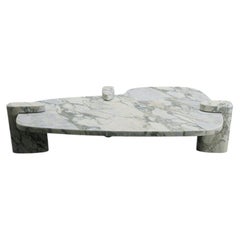 Pierce White Arabescato Marble Table by Phillip Jividen