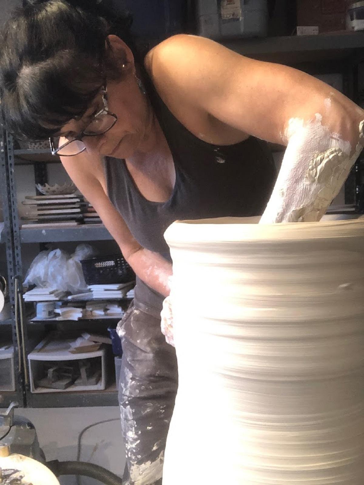 femme ceramic side table
