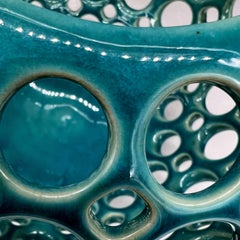 Pierced Ceramic Seedpot- Turquoise